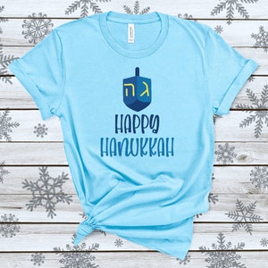 Happy Hanukkah Shirt,Hanukkah Shirt,Dreidal shirt,shirt for Hanukkah,Shirt with a Dreidal,Hanukkah Gift,Winter Shirt,Jewish Festival Shirt