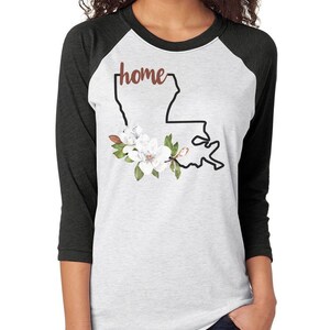 Louisiana raglan,LA,LA shirt,Louisiana shirt,floral,Louisiana,state shirt,state raglan,baseball t,state,boho,home,louisiana home