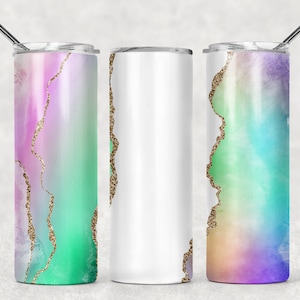 Tie dye tumbler,water color tumbler,white tumbler,unicorn tumbler,sublimated tumbler,skinny tumbler,custom tumbler,cute tumbler,gift for her