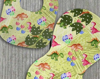 Dinosauriehaklapp och rapsdukset, dinosauriebabyshowerpresent