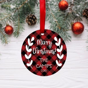 Merry Christmas Family Ornaments,Christmas Ornament,Christmas decor,Christmas decorations,plaid ornament,family ornament,plaid ornament