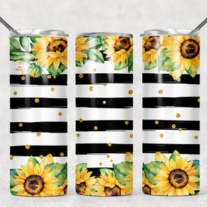 Sonnenblumen Becher,Becher mit Sonnenblumen,gestreifter Becher,benutzerdefinierte Trinkgefäße,Geschenk für sie,süßer Becher,Geschenk für Sonnenblumenliebhaber,Sonnenblumen