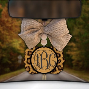 Leopard Car Charm,Monogram Car Charm,Cheetah Car Decor,Car Charm for Rear View Mirror,Car Mirror Charm,Car Decor,Car Accessory,Gift for her