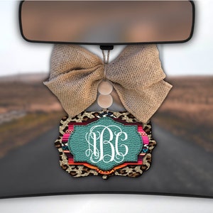 Leopard Car Charm,Monogram Car Charm,Serape,Cheetah Print,Navajo,Car Charm for Rear View Mirror,Car Mirror Charm,Car Decor,Car Accessory