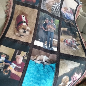 Coperta per immagini, Coperta 54x38, Coperta personalizzata, Coperta fotografica, Sublimazione, Coperta immagine personalizzata, Coperta di memoria collage di foto, Coperta da pannello 9