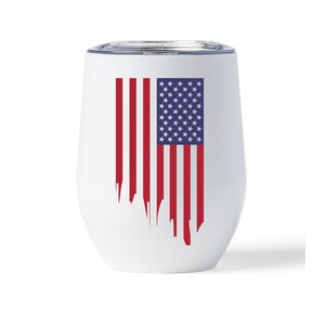 American Flag Wine Tumbler,Patriotic Wine Tumbler,Wine Cup for 4th of July,Custom Wine Tumbler,12oz Wine Tumbler,Memorial Day Wine Cup,Wine