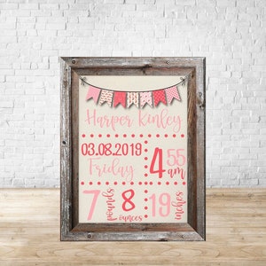 Baby Girl Announcement,Stats Board,Dry eraser Baby growth chart,growth chart,gift for daughter,chart,girl growth chart,baby girl,baby shower