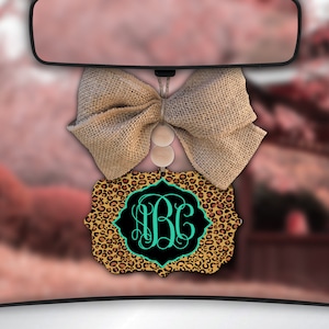 Leopard Car Charm,Monogram Car Charm,Leopard Car Decor,Car Charm for Rear View Mirror,Car Mirror Charm,Car Decor,Car Accessory,Gift for her