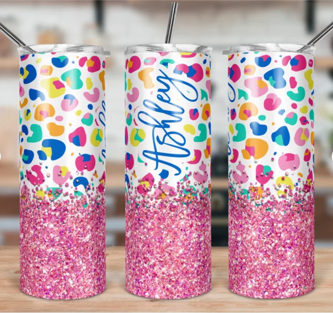 Pumskin Cat Autumn - Personalized Custom Pink Leather Tumbler