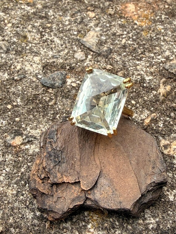 Green Amethyst Prasiolite Ring - image 3
