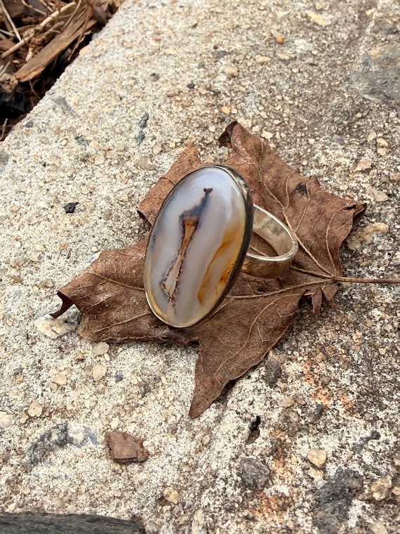 Montana Moss Agate Statement Ring - image 1