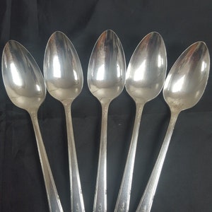 1940 Jahrgang Milady fünf Teelöffel Silberplatte Silverplated Plattierung Gemeinschaft Besteck Besteck für Grapefruit