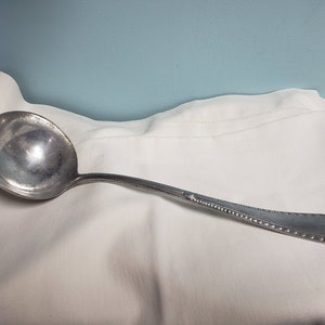 Silver Ladle Spoon Dipper Aluminum Metal Kitchen Utensil Made in Germany Antique Vintage Distressed Farmhouse Decor