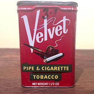 Vintage Velvet Pipe and Cigarette Tobacco Advertising Tin Collectible #4