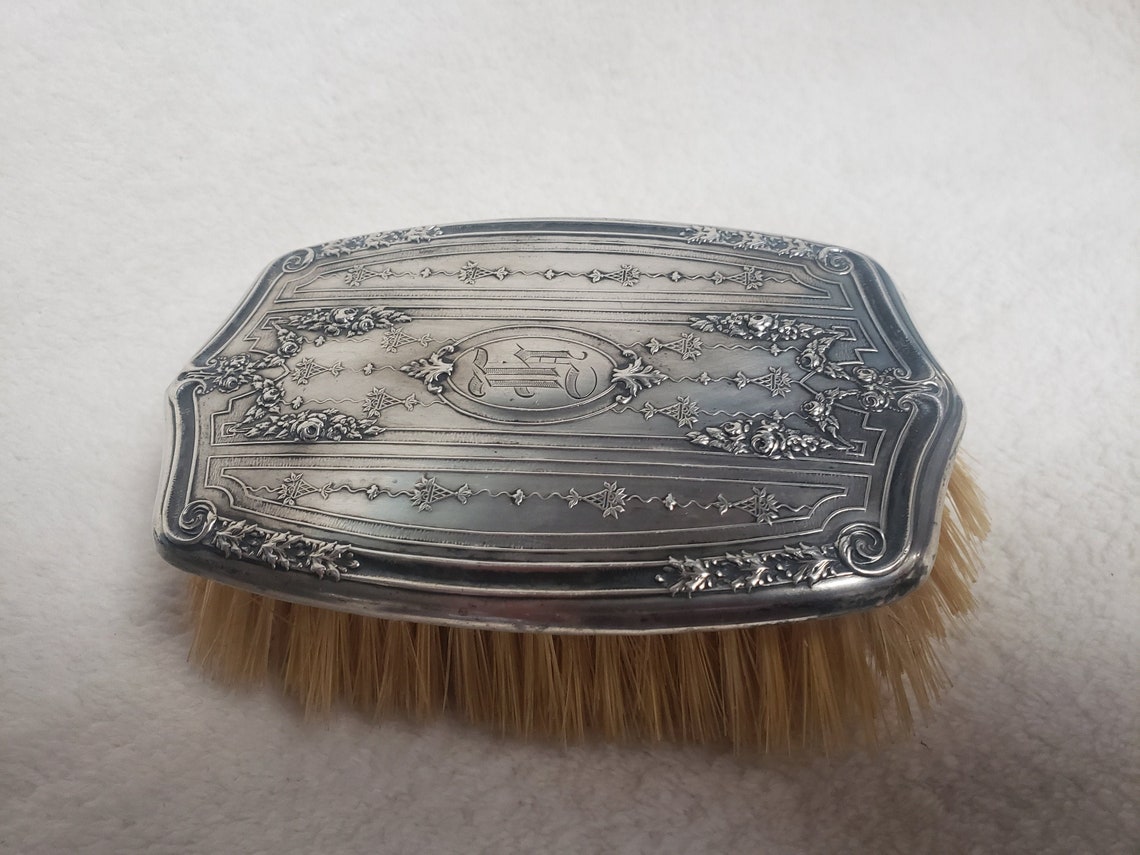 Vintage 1800's Sterling Silver Horsehair Clothes Brush Etsy