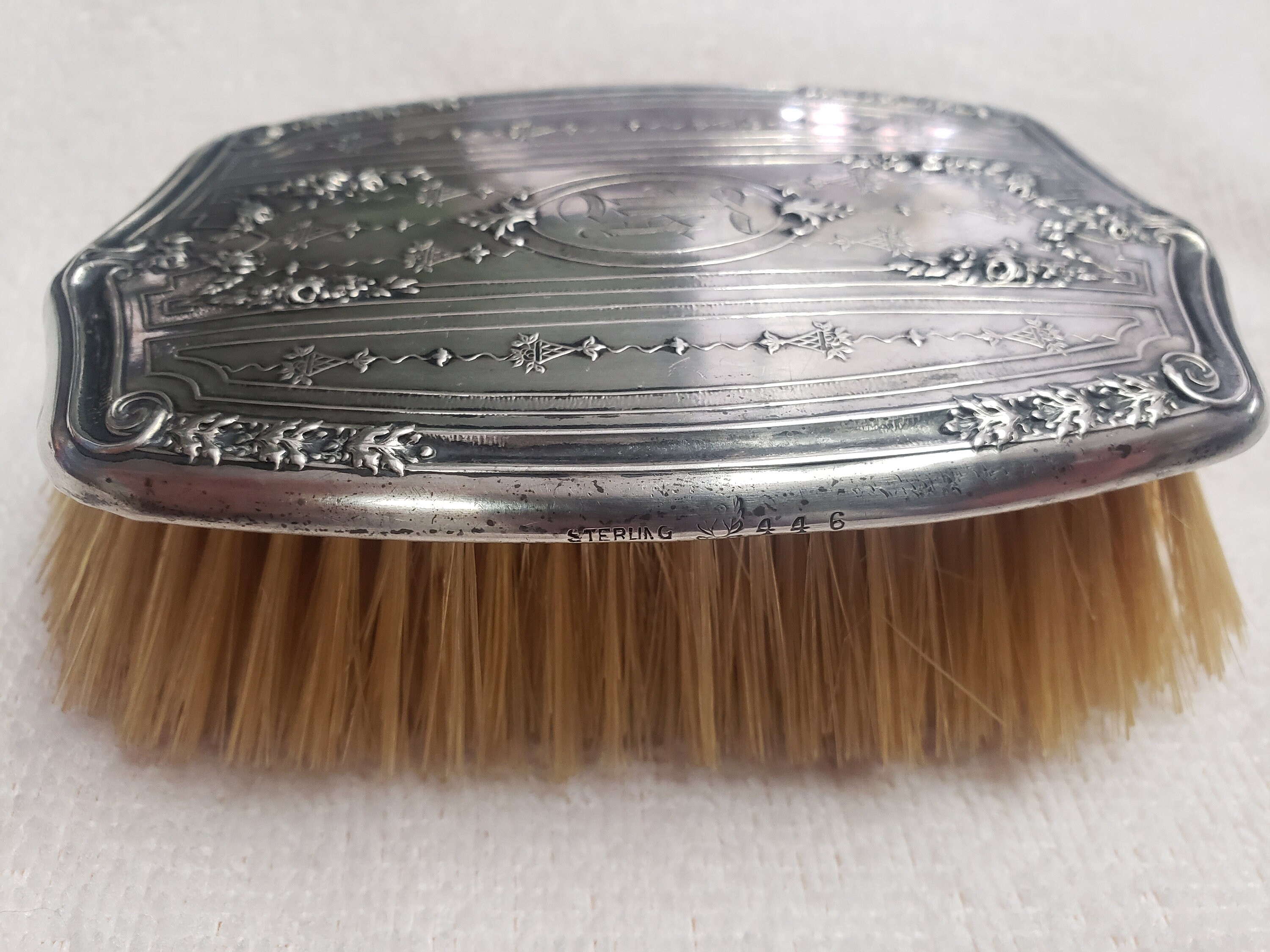 Antique 1800's Sterling Silver Horsehair Clothes Brush Etsy