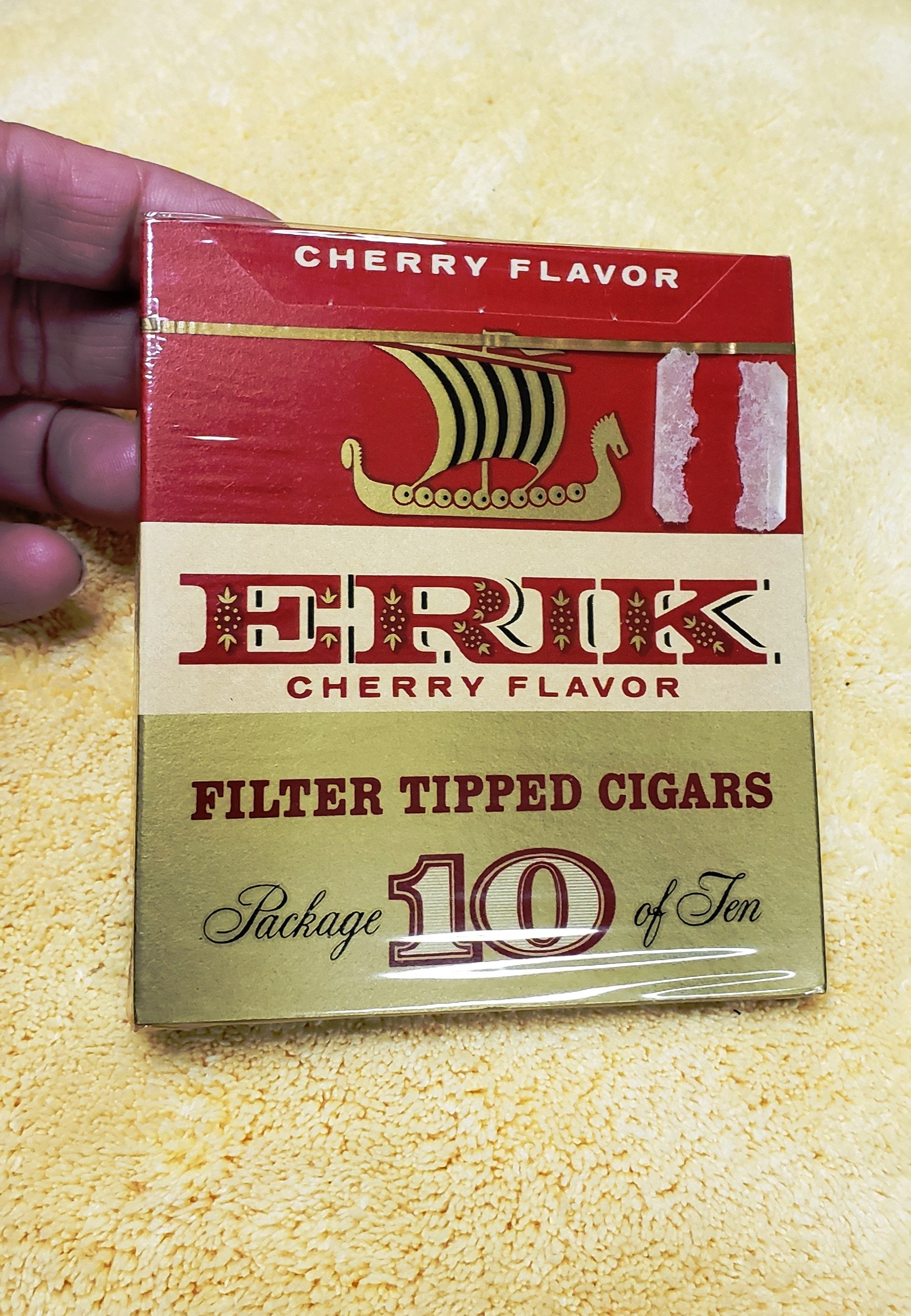 cherry flavoured cigarettes Cherry Flavor Cigars ERIK Filter Tipped Cigar Sealed and Unopened Package  of 10 Ten Cigars Smoking Smokers Collectible Louisville KY Cigars