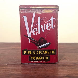 Vintage Velvet Pipe and Cigarette Tobacco Advertising Tin Collectible #2