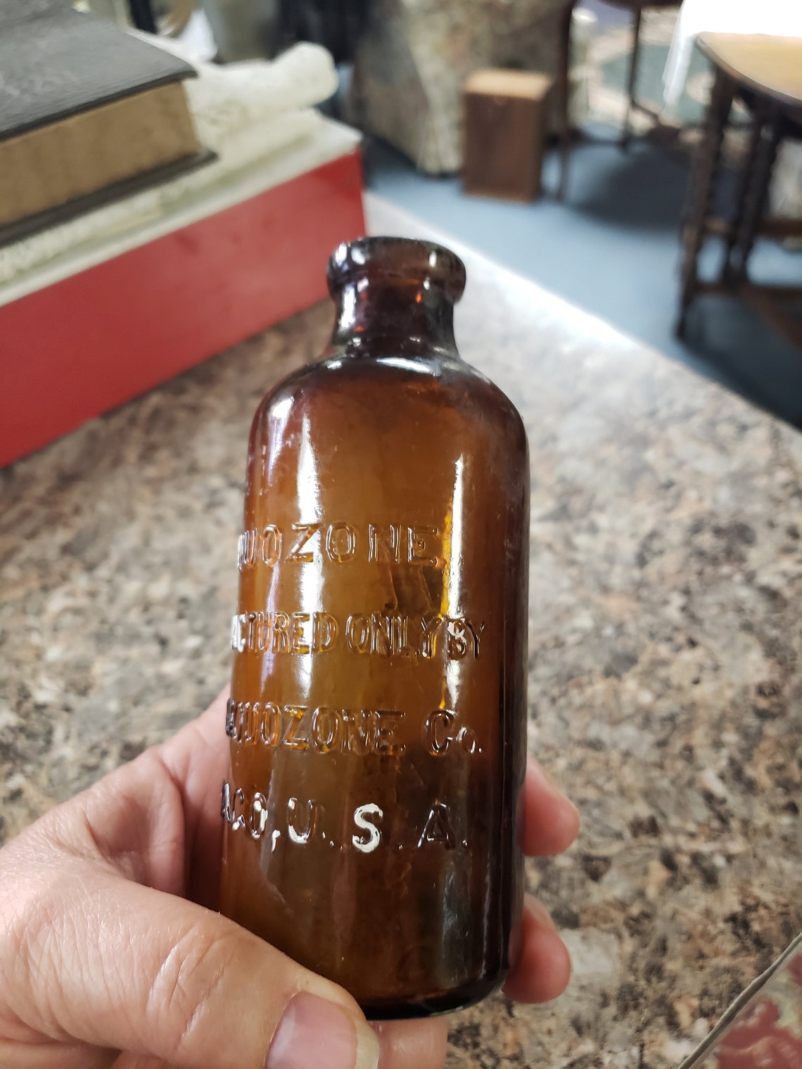 Vintage Amber Medicine Bottle Liquozone Manufactured Etsy