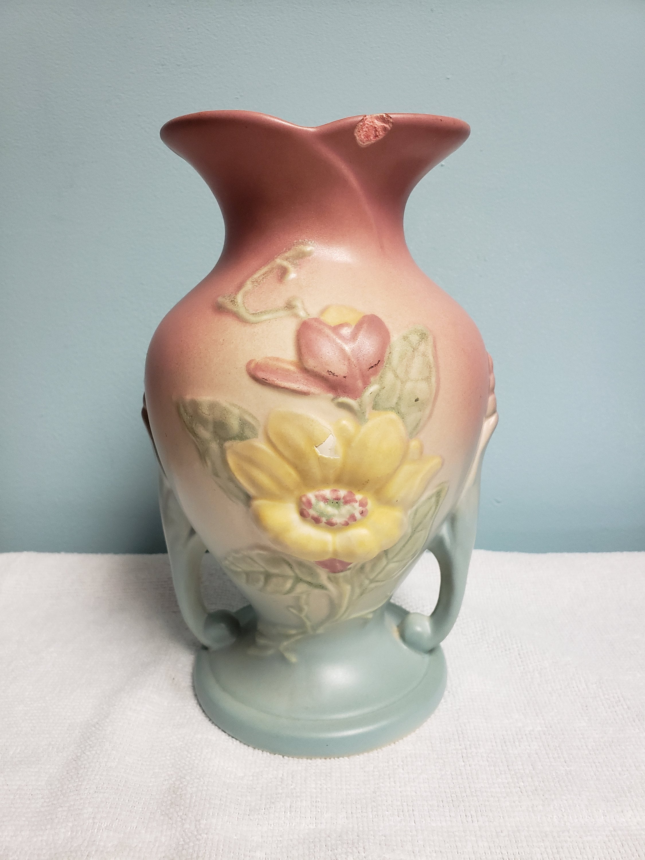 Hull Art Pottery Vase with Magnolia Pattern U.S.A. 28 1/2 Etsy