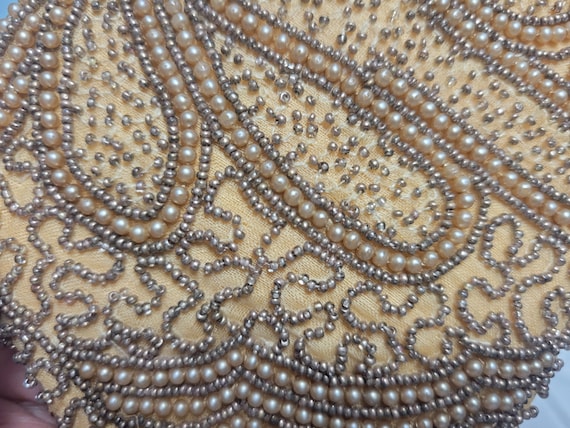 1920-30s Beaded Evening Bag, Tiny Seed Beads, Pea… - image 8