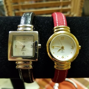 Paire de bracelets de montre vintage pour femme avec piles neuves