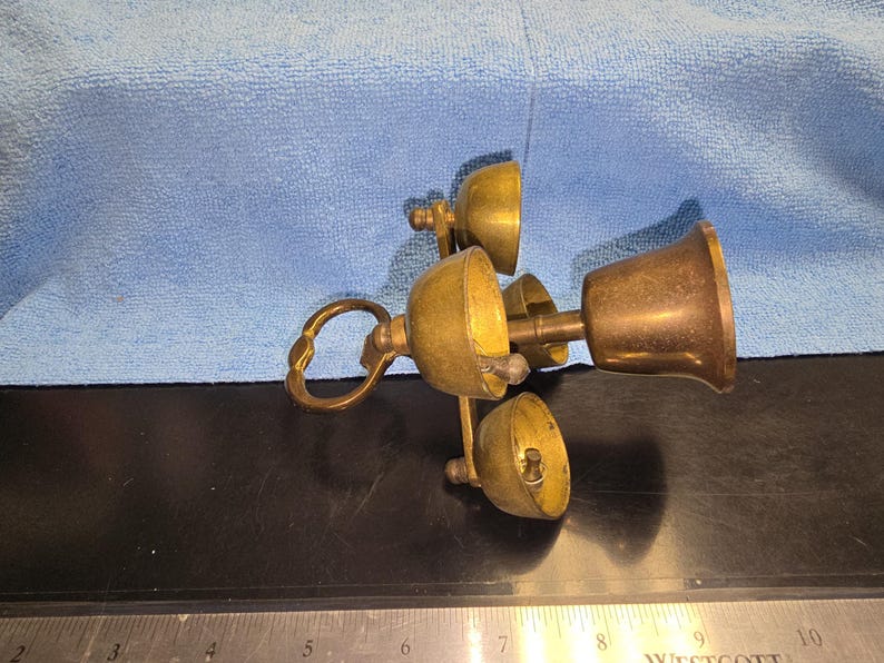 5 Ringer Brass Bells on Tower-beautiful Sound-ring in Holidays-part of ...
