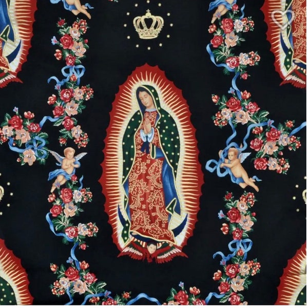Our Lady of Gualdalupe/Virgen de Guadalupe Fabric Alexander Henry La Guadalupana, REINA DE MEXICO