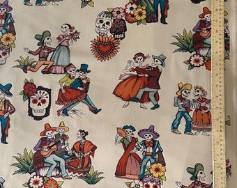 Canva / Heavy Oxford, Frida Garden Alexander Henry Fabric , La fiesta de los Muertos, Frida Todo Para ti