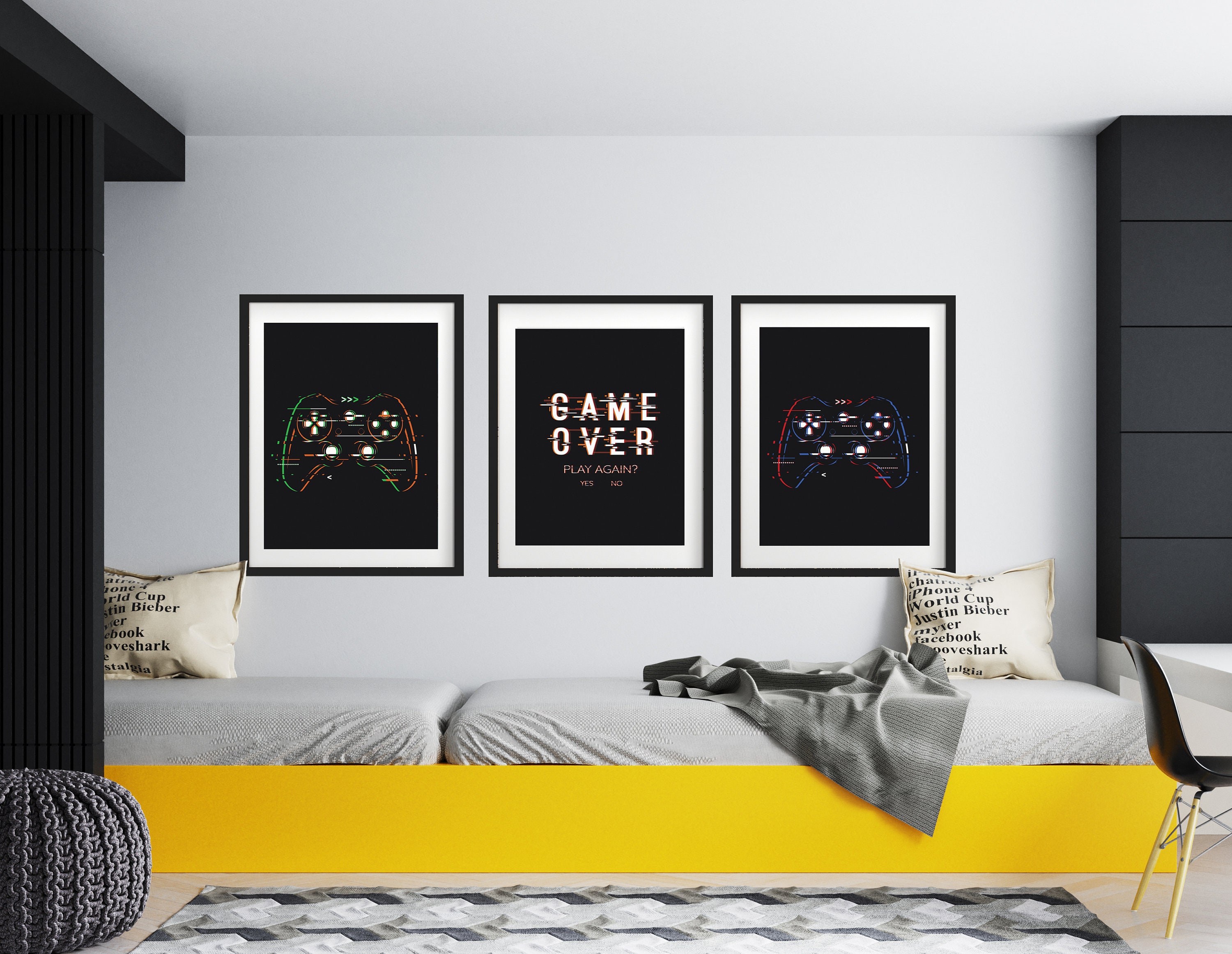 Game Room Art Gaming Art Gamer Wall Decor Boys Room Boys | Etsy