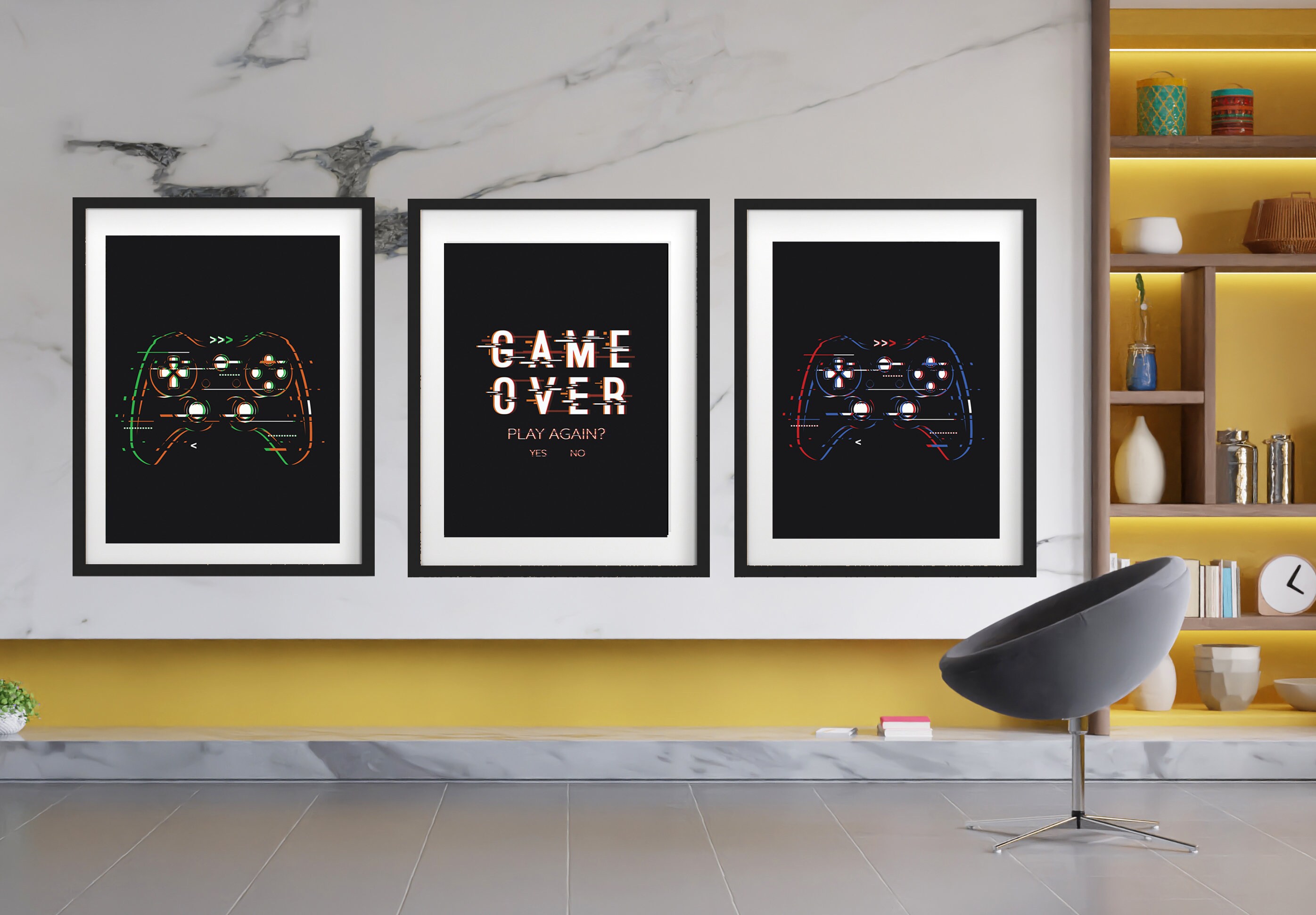 Game Room Art Gaming Art Gamer Wall Decor Boys Room Boys Etsy