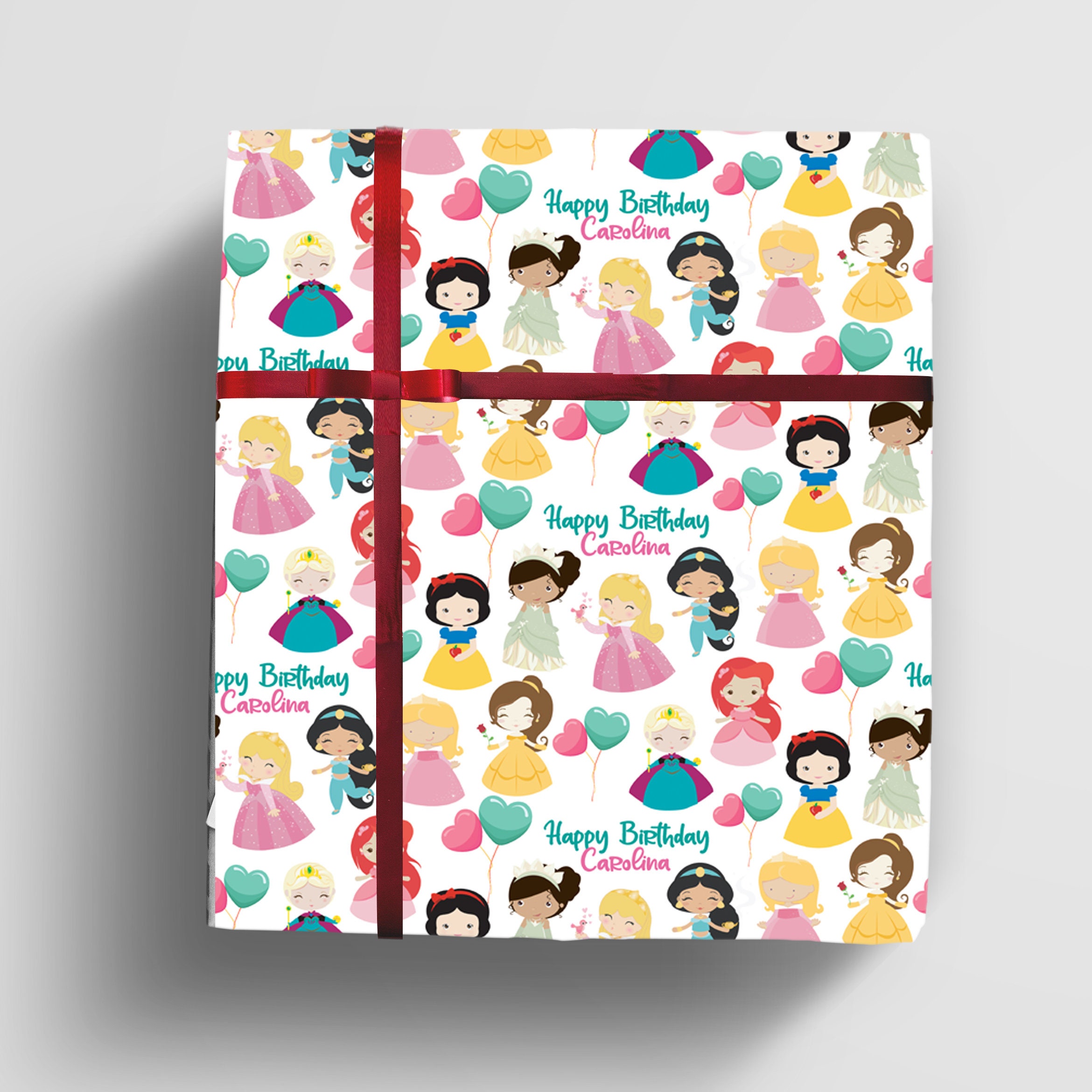 Princess Gift Wrap Custom Gift Wrap Princess Wrapping Paper Etsy