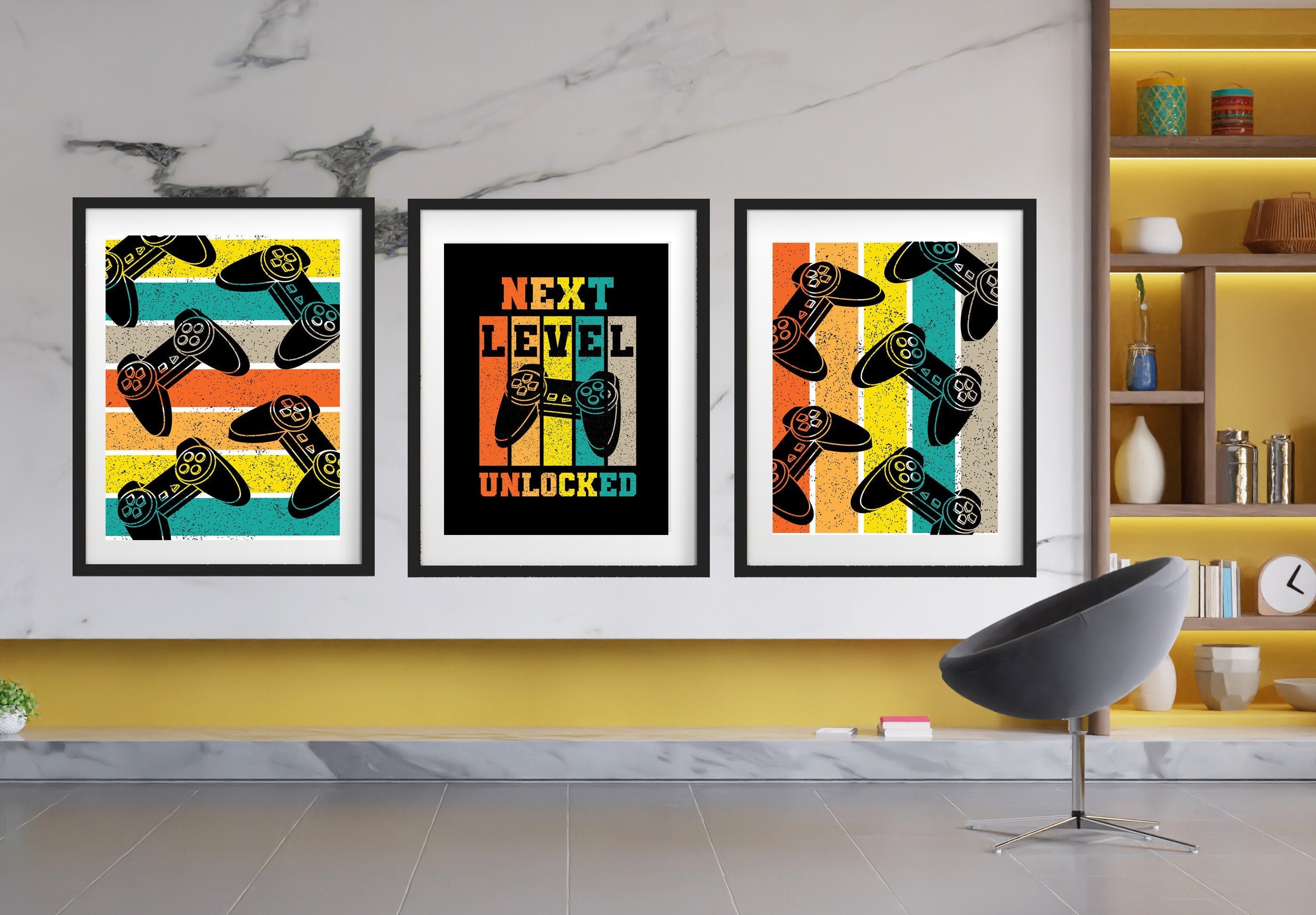 Gaming Room Art Gamer Wall Decor Boys Room Decor Gaming Etsy