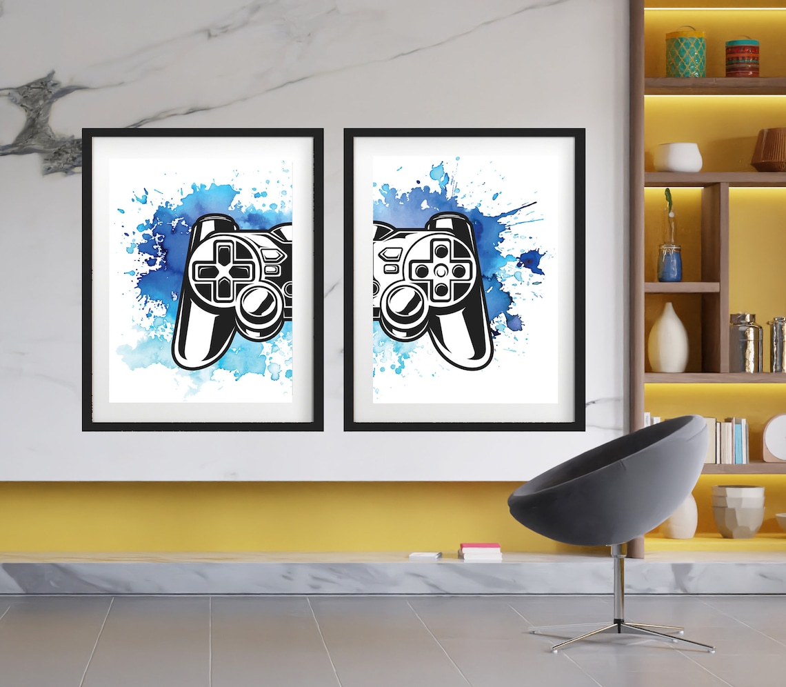 Games Room Art Gamer Wall Decor Video Game Controller Art Etsy