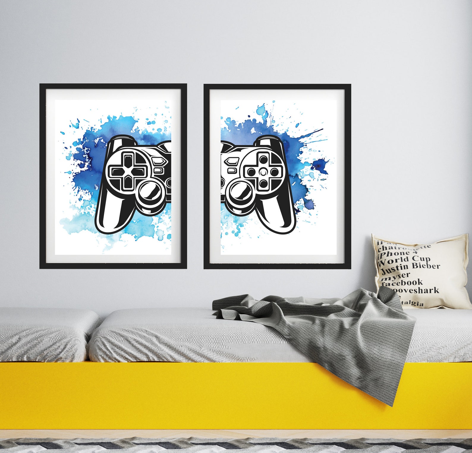 Games Room Art Gamer Wall Decor Video Game Controller Art Etsy