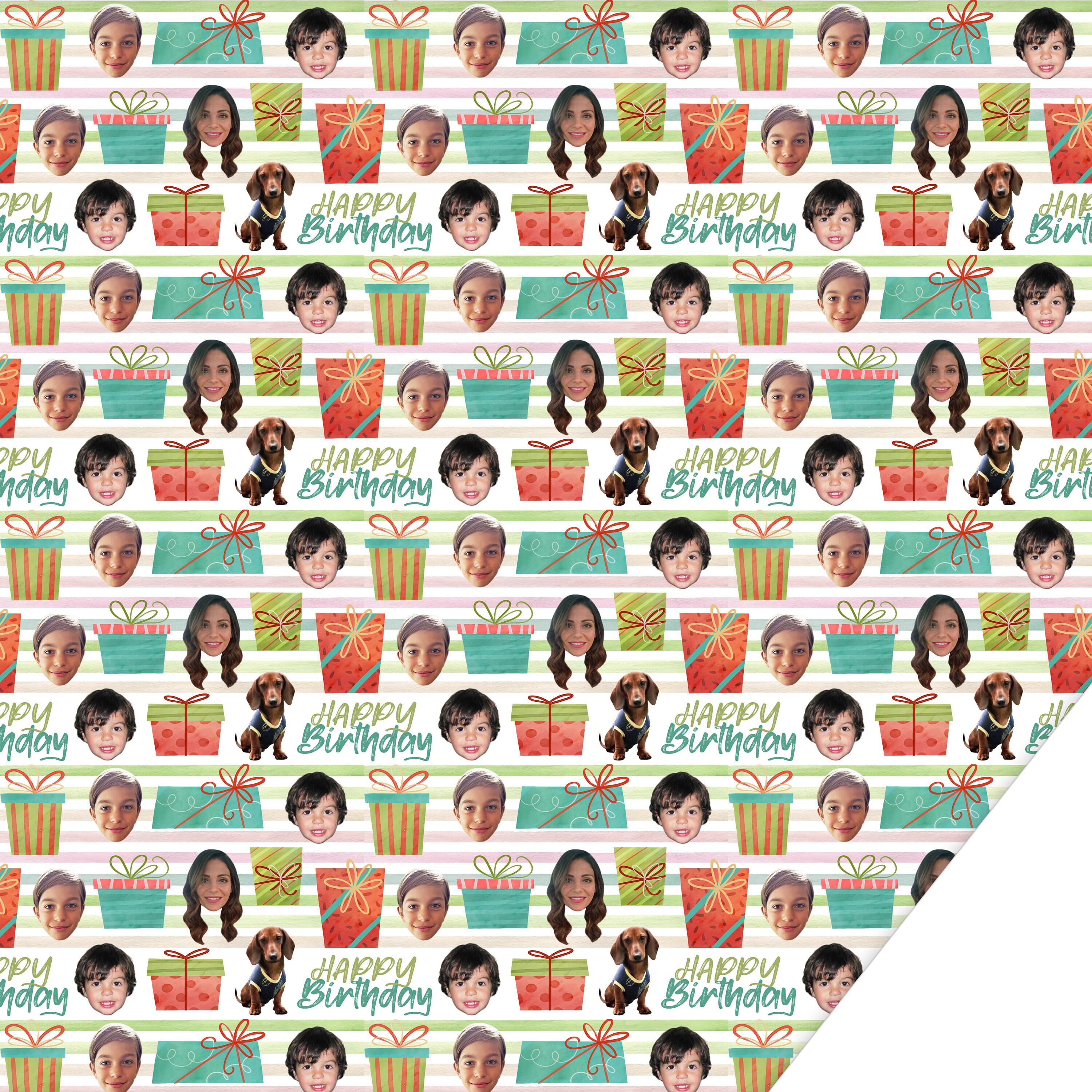 Personalized Wrap Paper Gift Wrap with multiple faces Custom Etsy