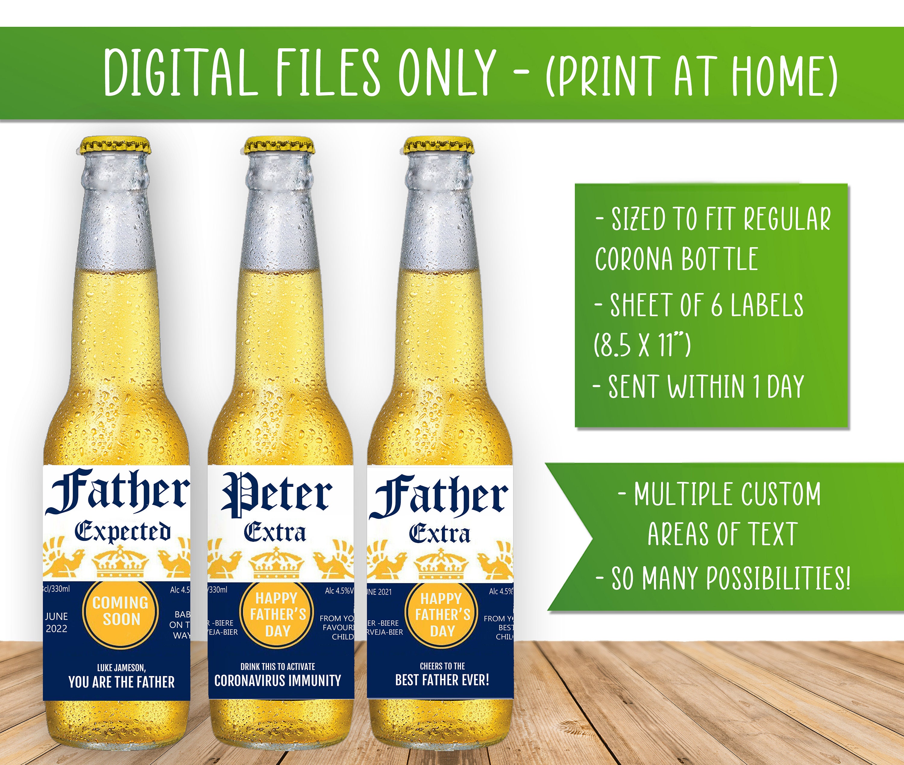 Custom Beer Labels Custom Corona Bier Etiketten DIGITAL FILE Etsy