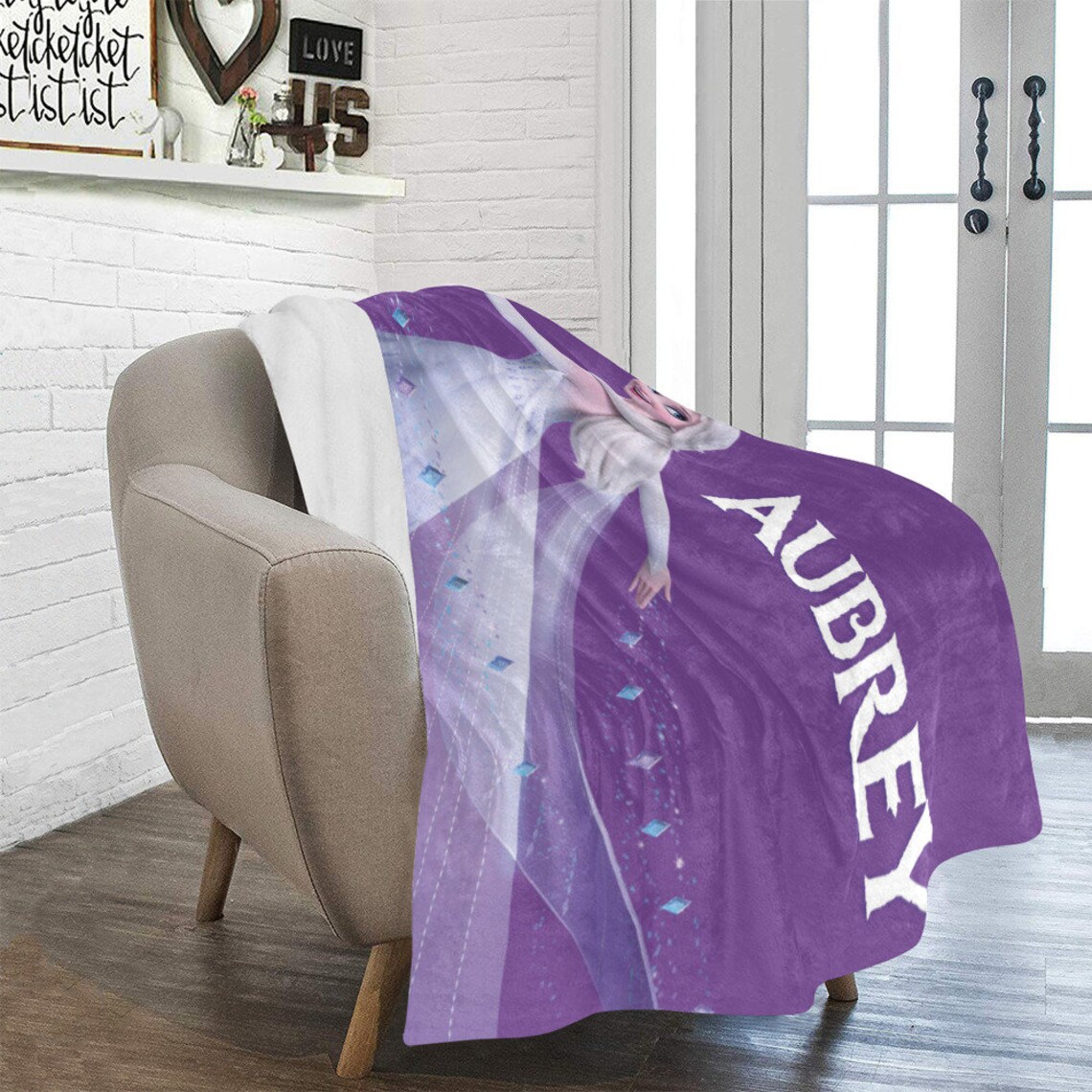 Frozen Blanket Elsa Blanket Custom Elsa Gift Frozen Throw Etsy