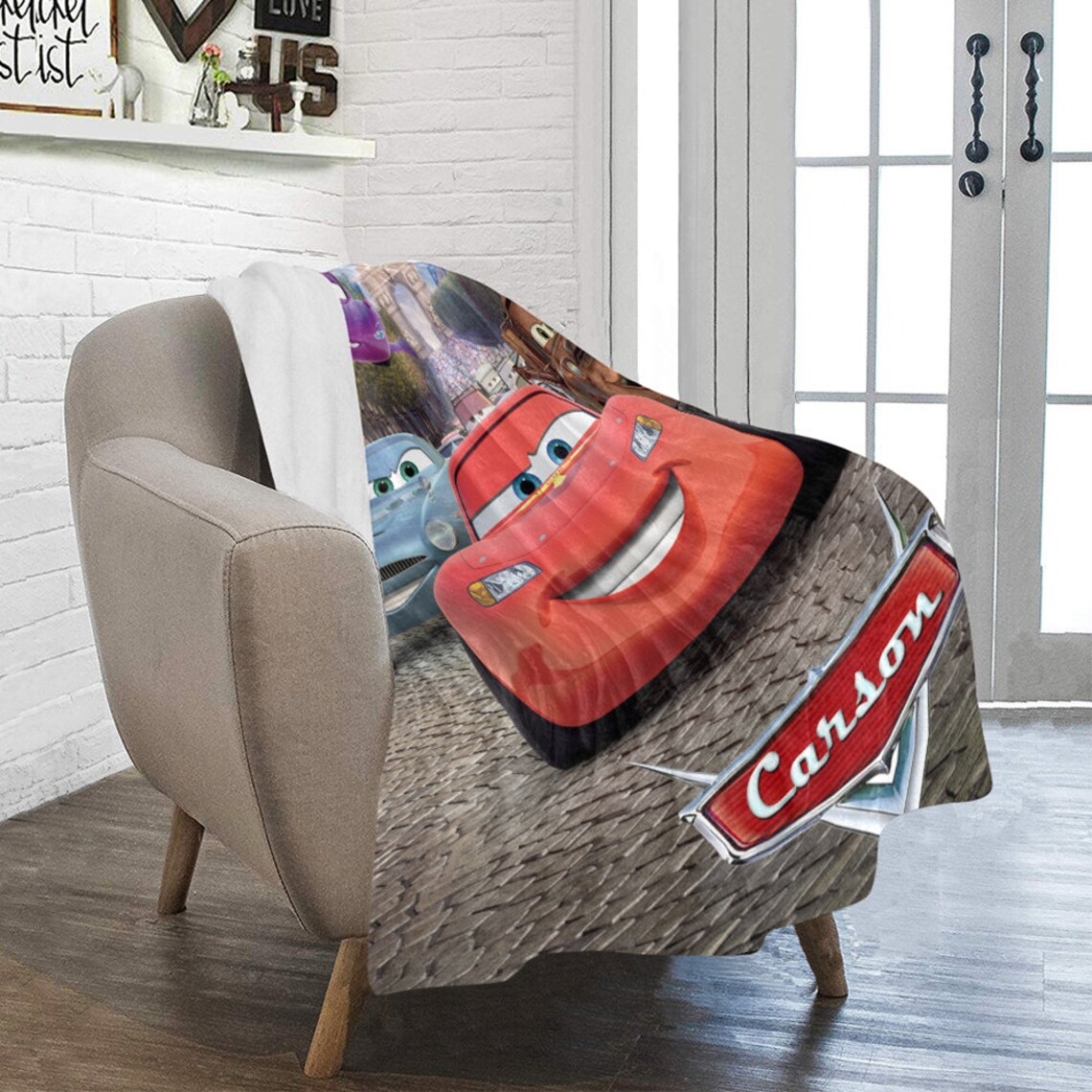 CARS Blanket Lightning McQueen Blanket Name Blanket Cars Etsy
