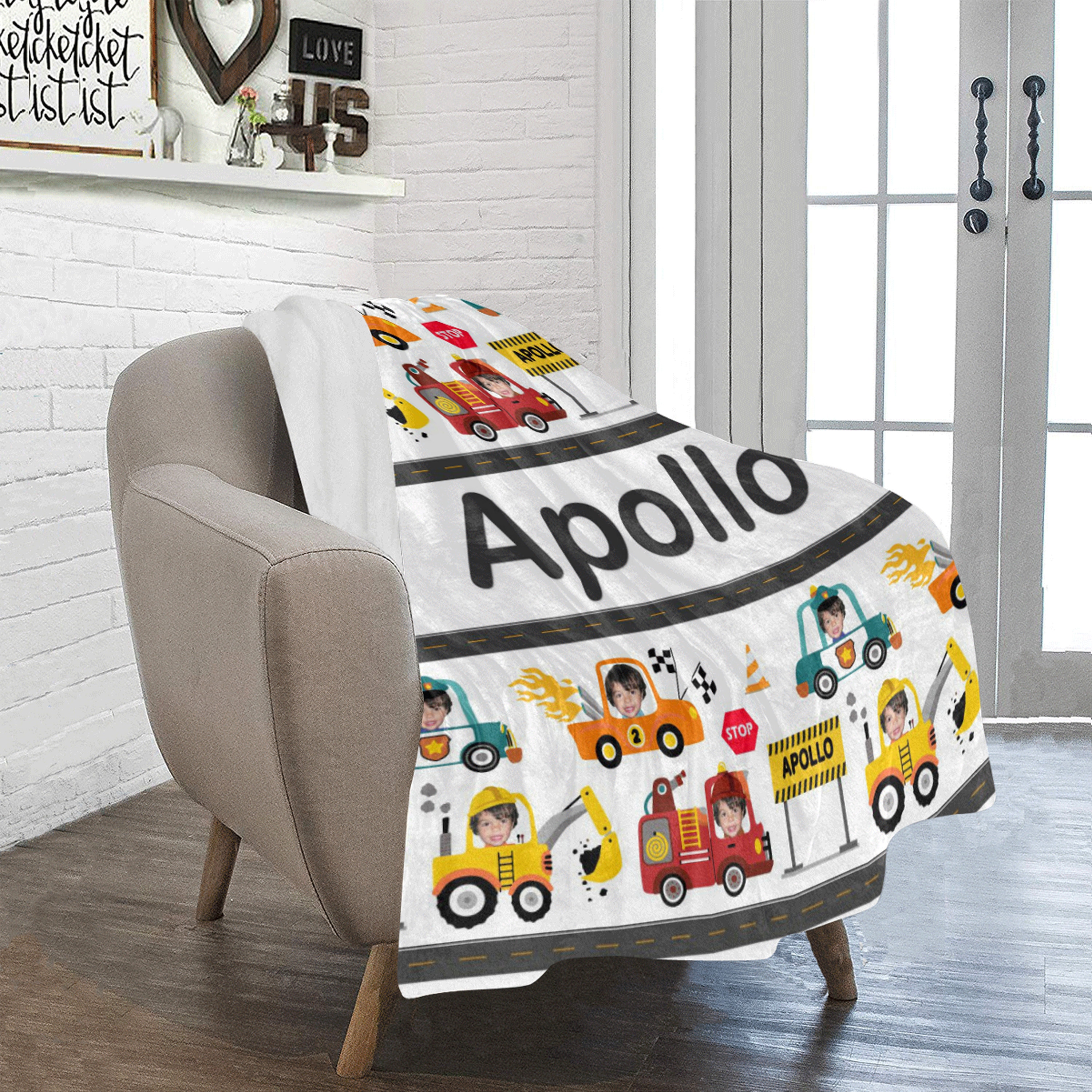 Cars Blanket Personalized Blanket with photo and name Etsy