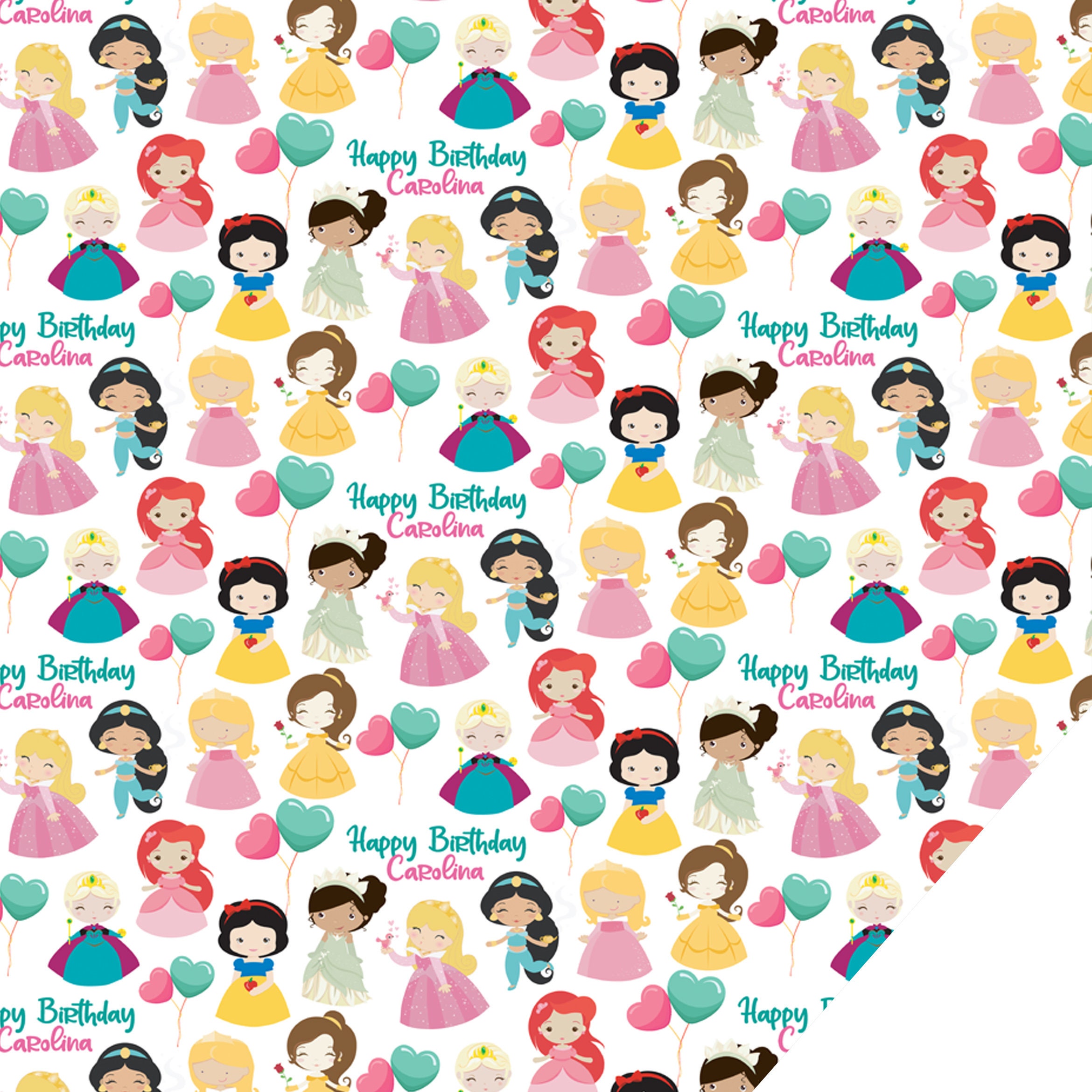 Princess Gift Wrap Custom Gift Wrap Princess Wrapping Paper Etsy