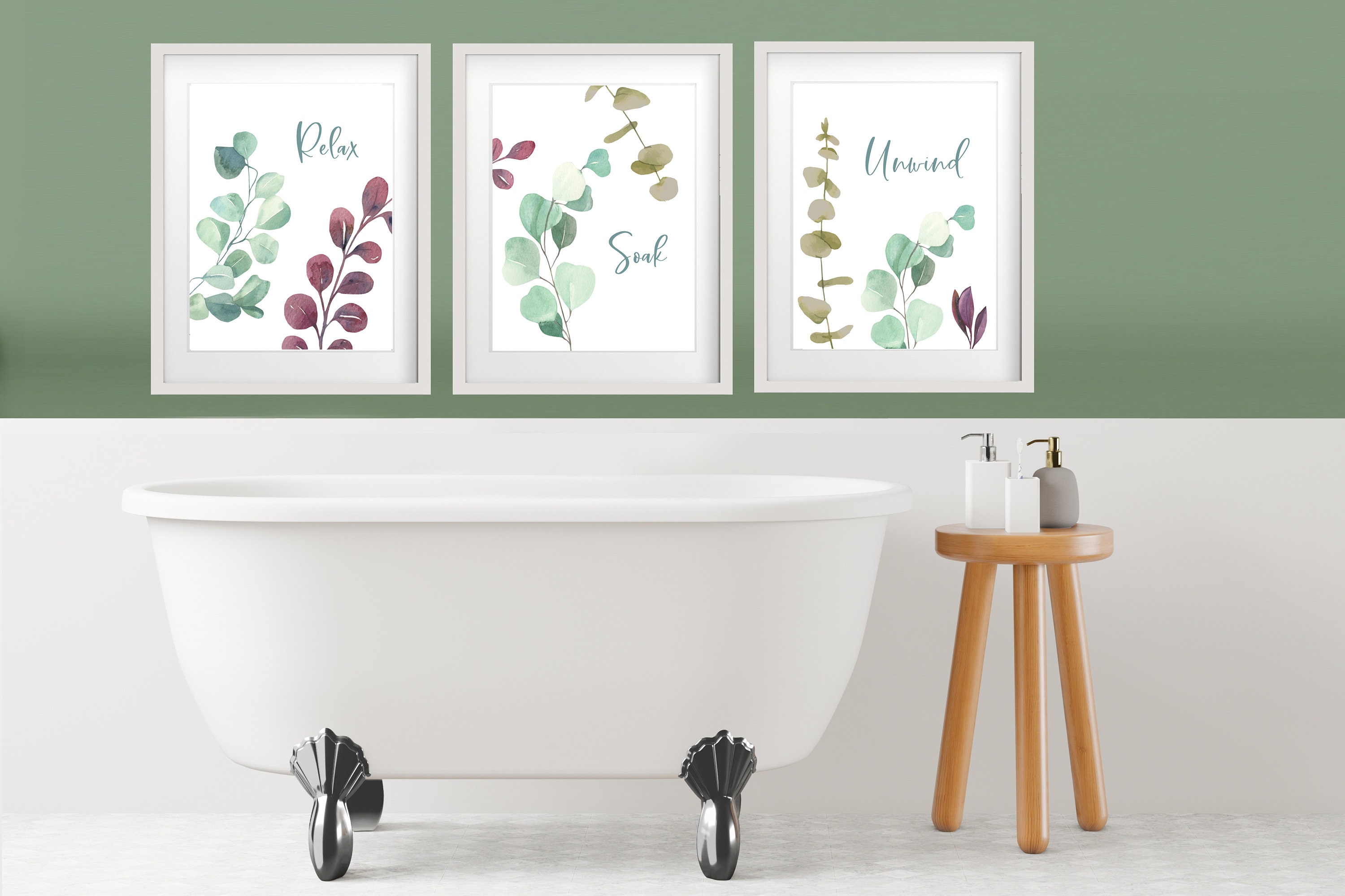 Bathroom Art Bathroom Wall Decor Botanical Wall Art Etsy