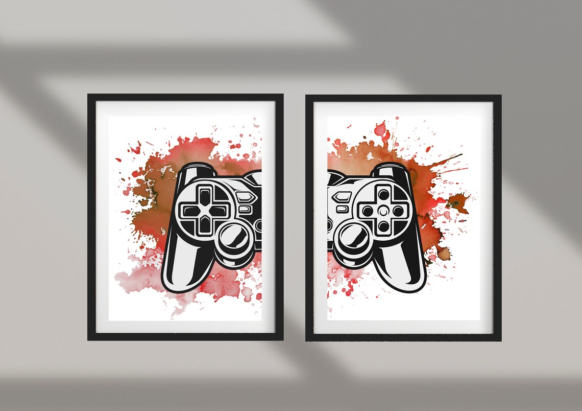 Games Room Art Gamer Wall Decor Video Game Controller Art Etsy