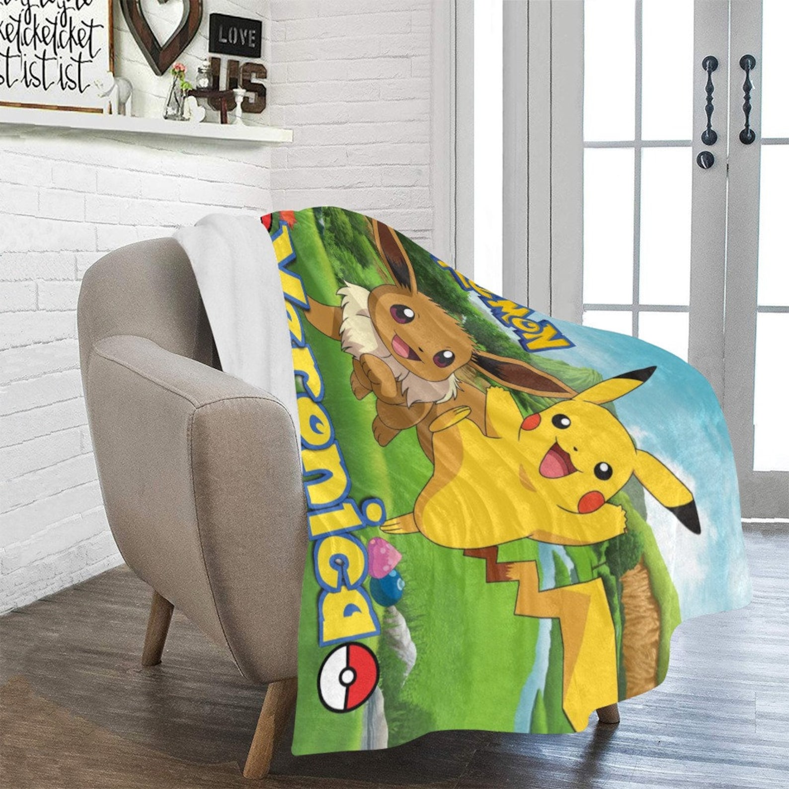 Pokemon Blanket Custom Name Blanket Pokemon gift for kids Etsy