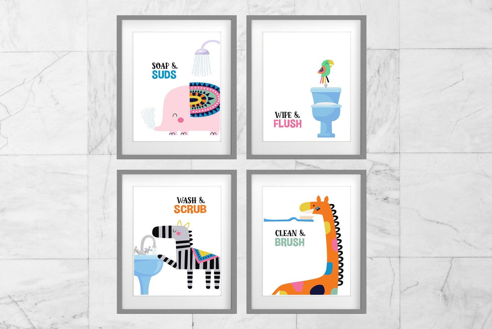 Kids Bathroom Art Kids Bathroom Wall Art Childrens Bathroom Etsy