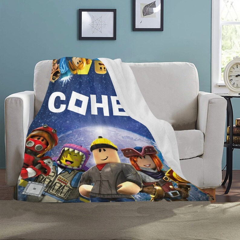 Roblox Blanket Custom Name Roblox Blanket Personalized Etsy