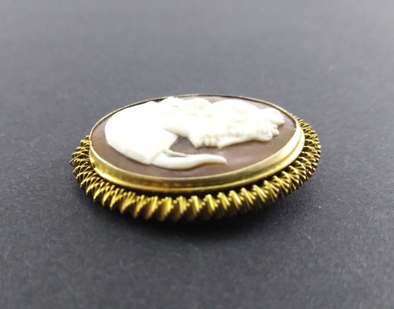 Vintage cameo pendant from 1800 gold-plated with … - image 10