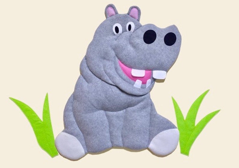 Hippo decal stuffed animal wall decals hippo wall art new Etsy