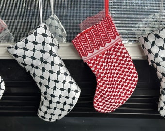 KEFFIYEH STOCKINGS - Little Habibi - Little Habibti - Arab Stocking - Arab Christmas - Stockings - Handmade Gifts