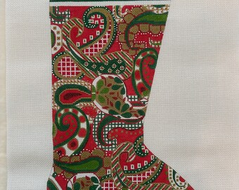 Hand Painted Needlepoint Christmas Stocking Canvas - 13 mesh